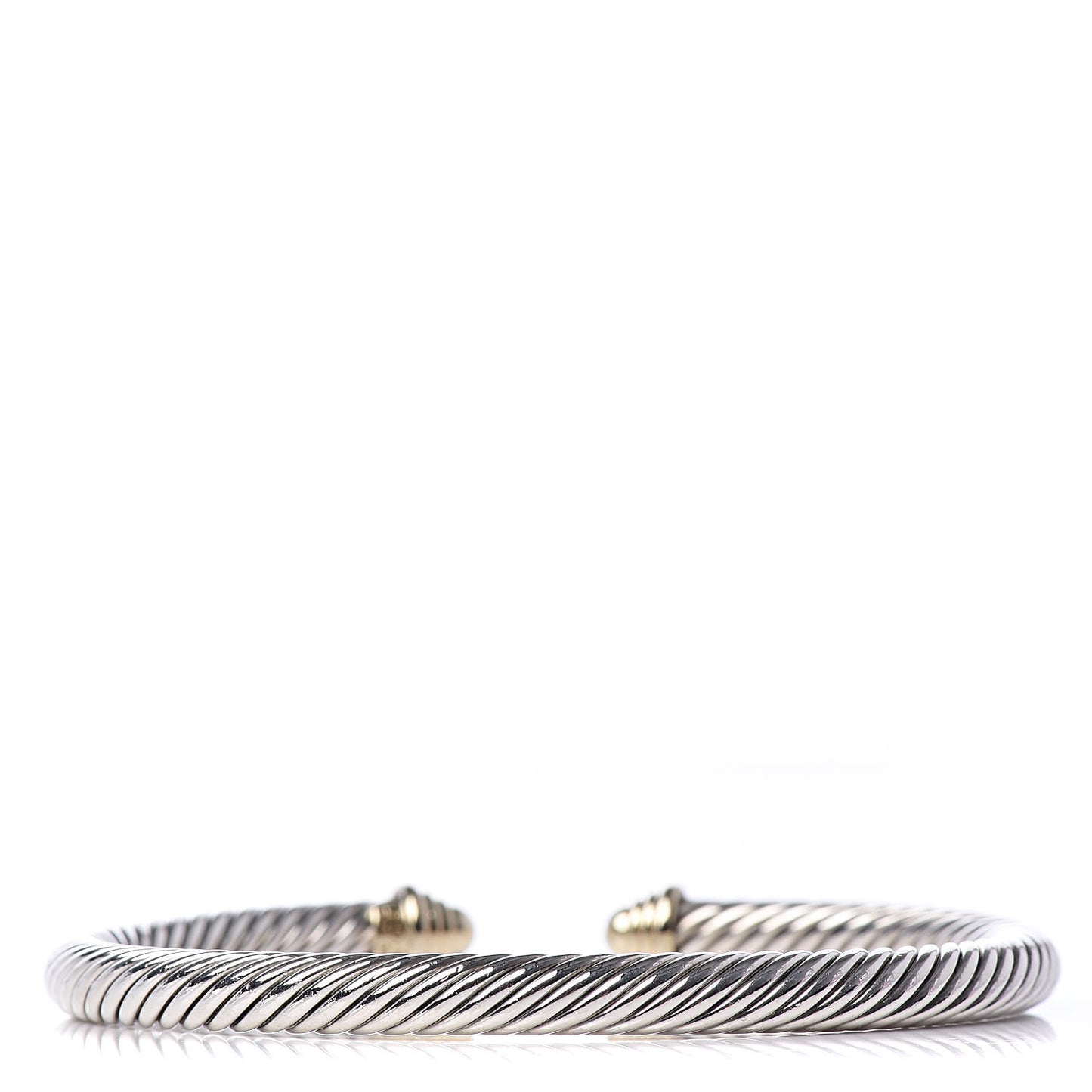 Sterling Silver 14K Yellow Gold 5mm Cable Classics Bracelet
