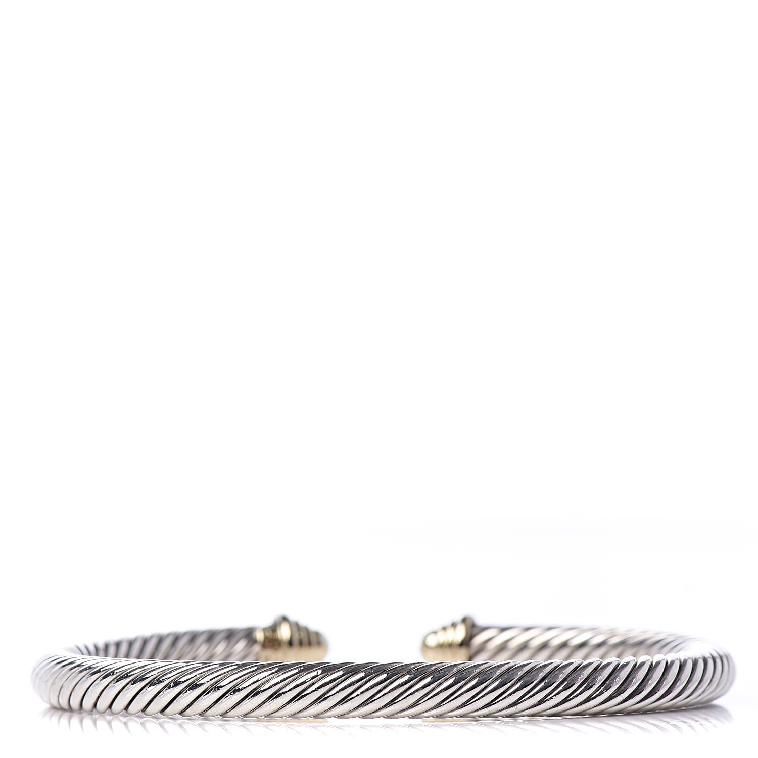 David Yurman Sterling Silver 14K Yellow Gold 5mm Cable Classics Bracelet 3 of 4
