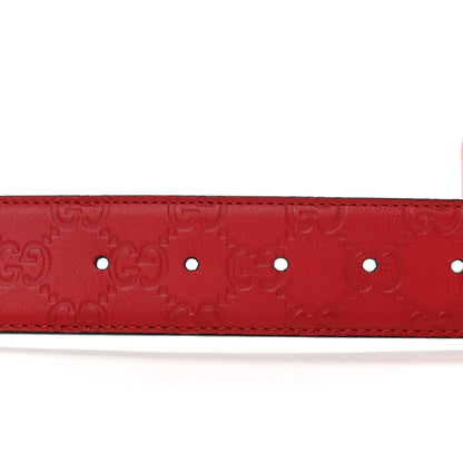 Gucci Guccissima Signature Interlocking G 40mm Belt 95 38 Hibiscus Red 4 of 6