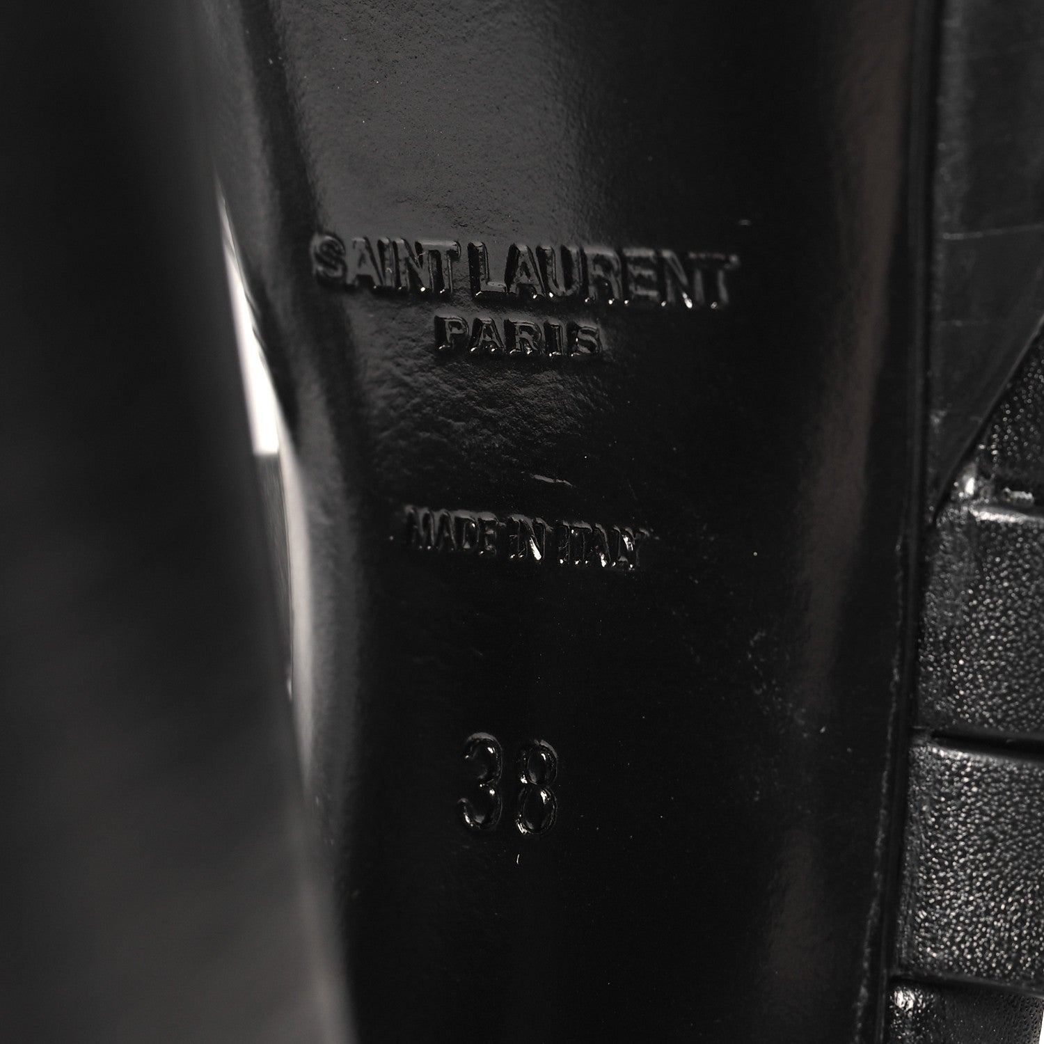 Saint Laurent Calfskin Platz Platform Sandals 38 Black 8 of 10