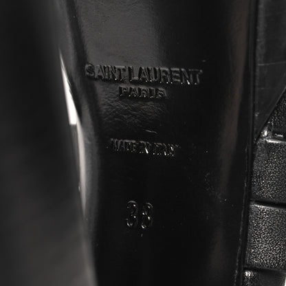 Saint Laurent Calfskin Platz Platform Sandals 38 Black 8 of 10
