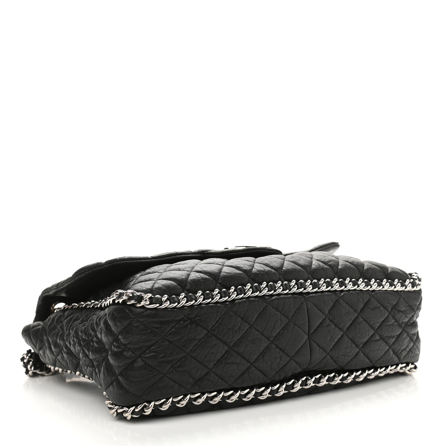 Chanel Washed Lambskin Quilted Maxi Chain Around Flap Black 4 of 10