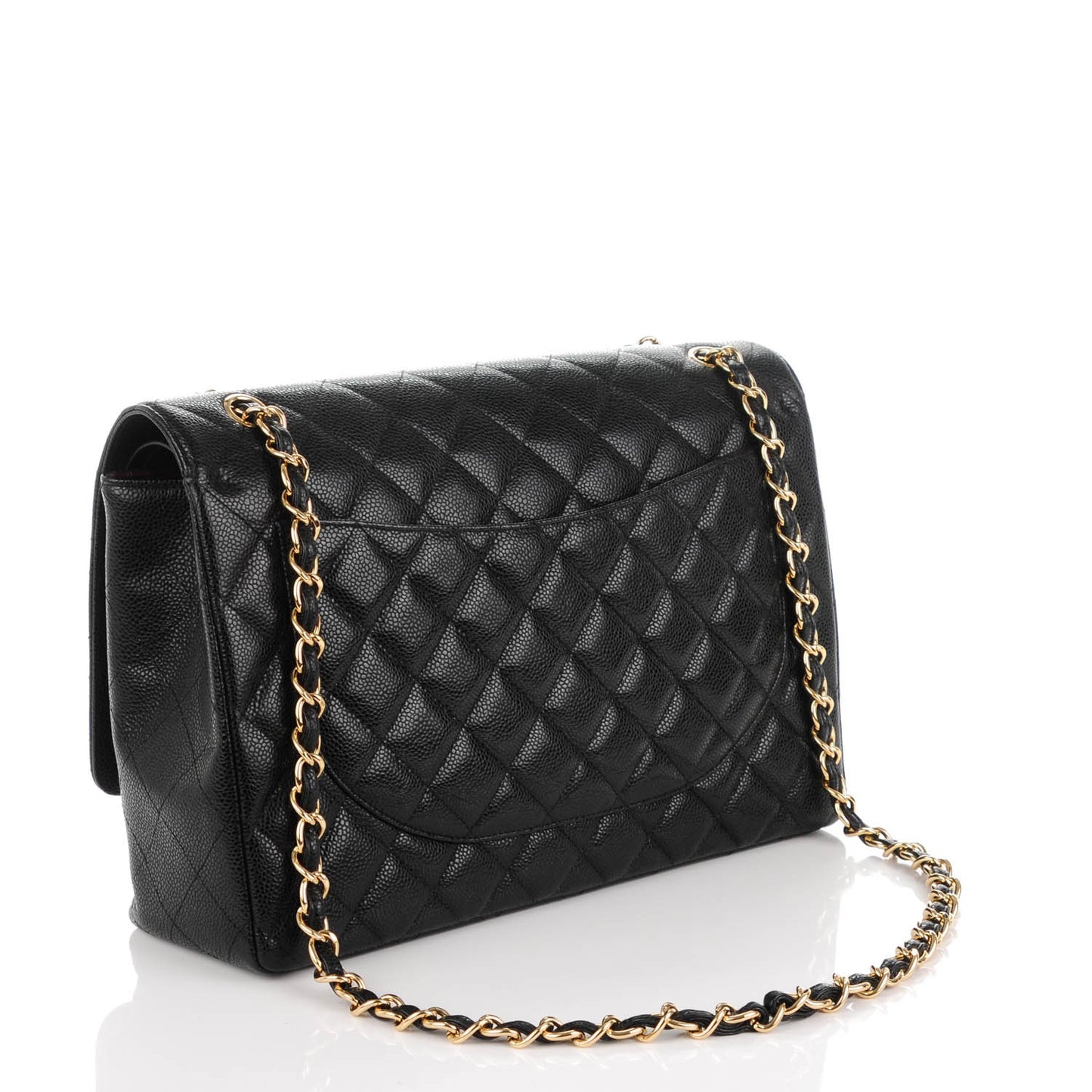 Caviar Quilted Maxi Double Flap Black