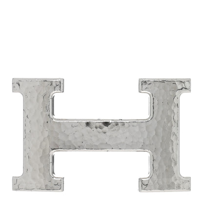 Hermes Palladium Martelee 32mm H Belt Buckle Silver 1 of 3