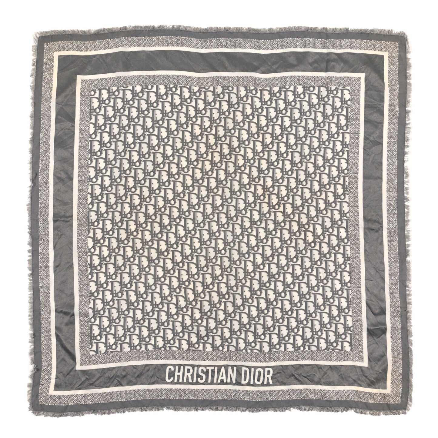 Silk Oblique Scarf Grey