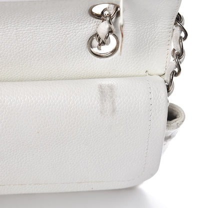 Chanel Caviar Quilted Medium Double Flap White 10 of 12