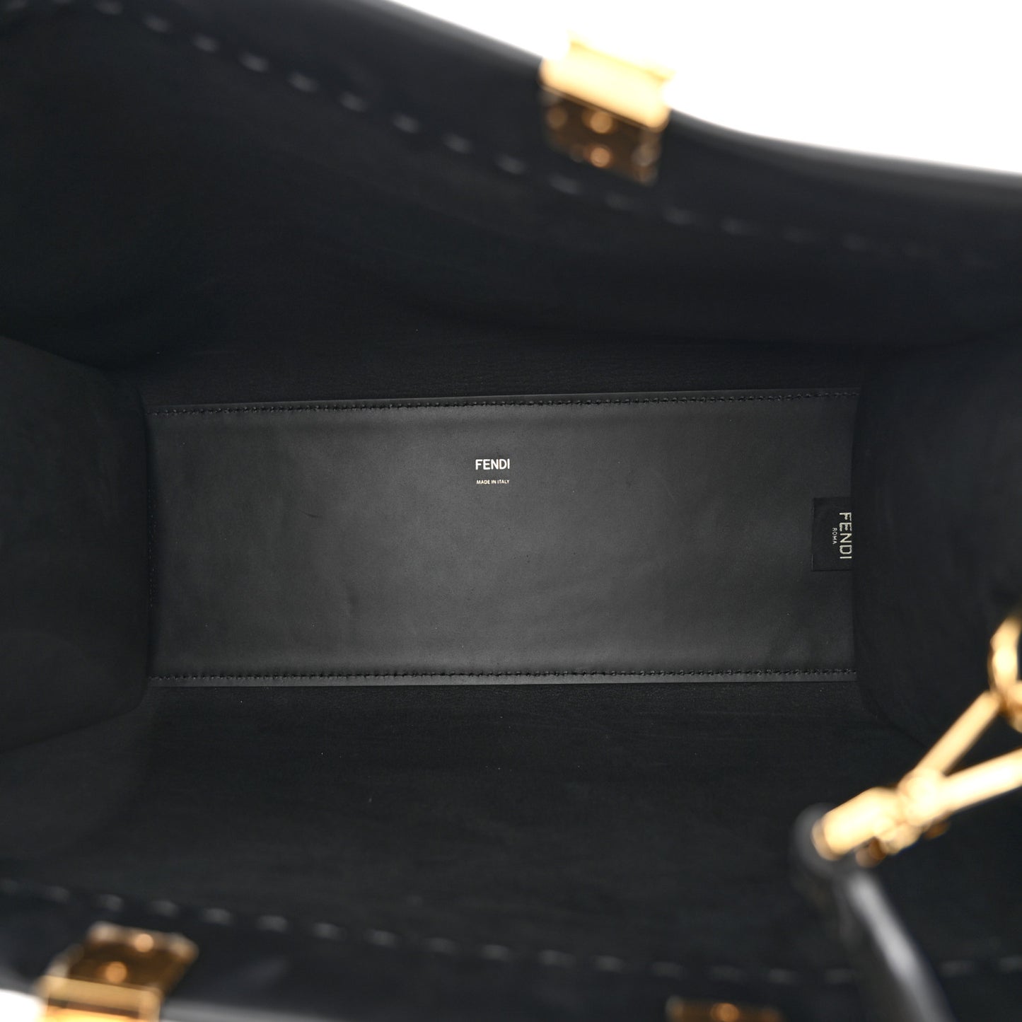 Vitello King Plexiglass Medium Fendi Sunshine Shopper Tote Black