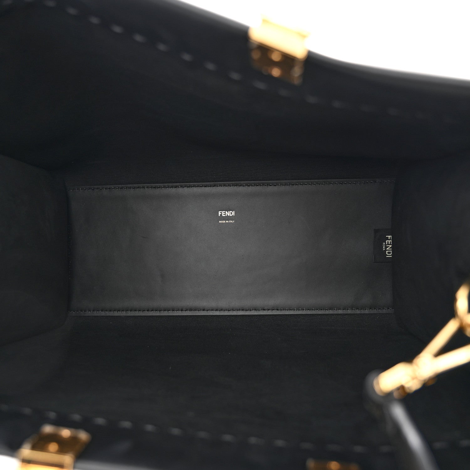 Fendi Vitello King Plexiglass Medium Fendi Sunshine Shopper Tote Black 5 of 11