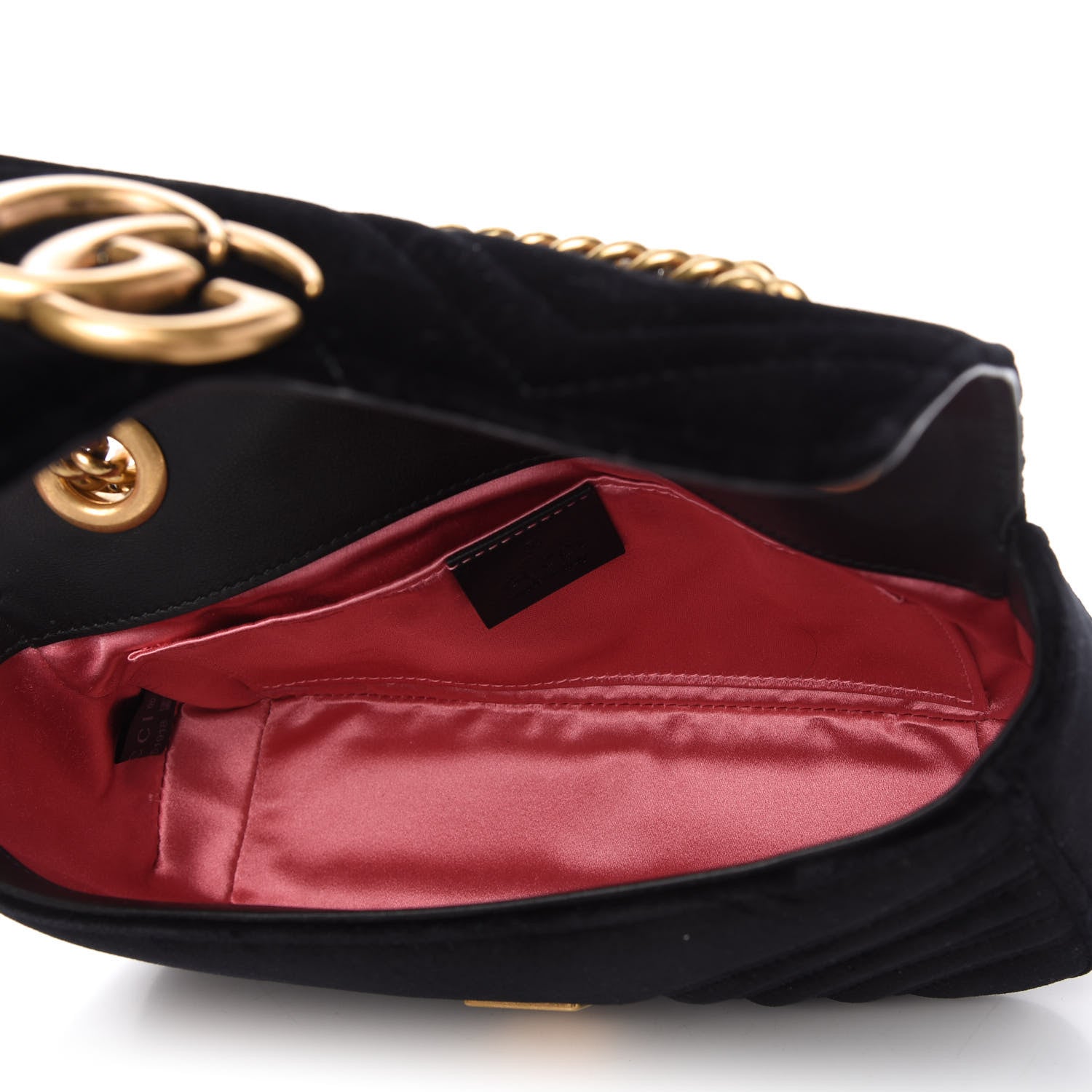 Gucci Velvet Matelasse Mini GG Marmont Shoulder Bag Black 5 of 11