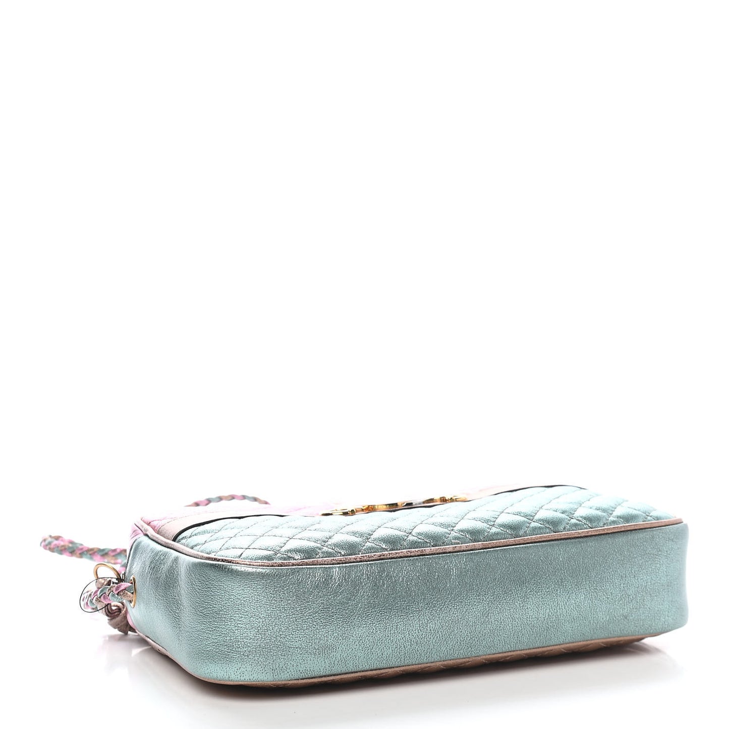Laminated Nappa Trapuntata Small Zumi Shoulder Bag Rosa Lago Rame