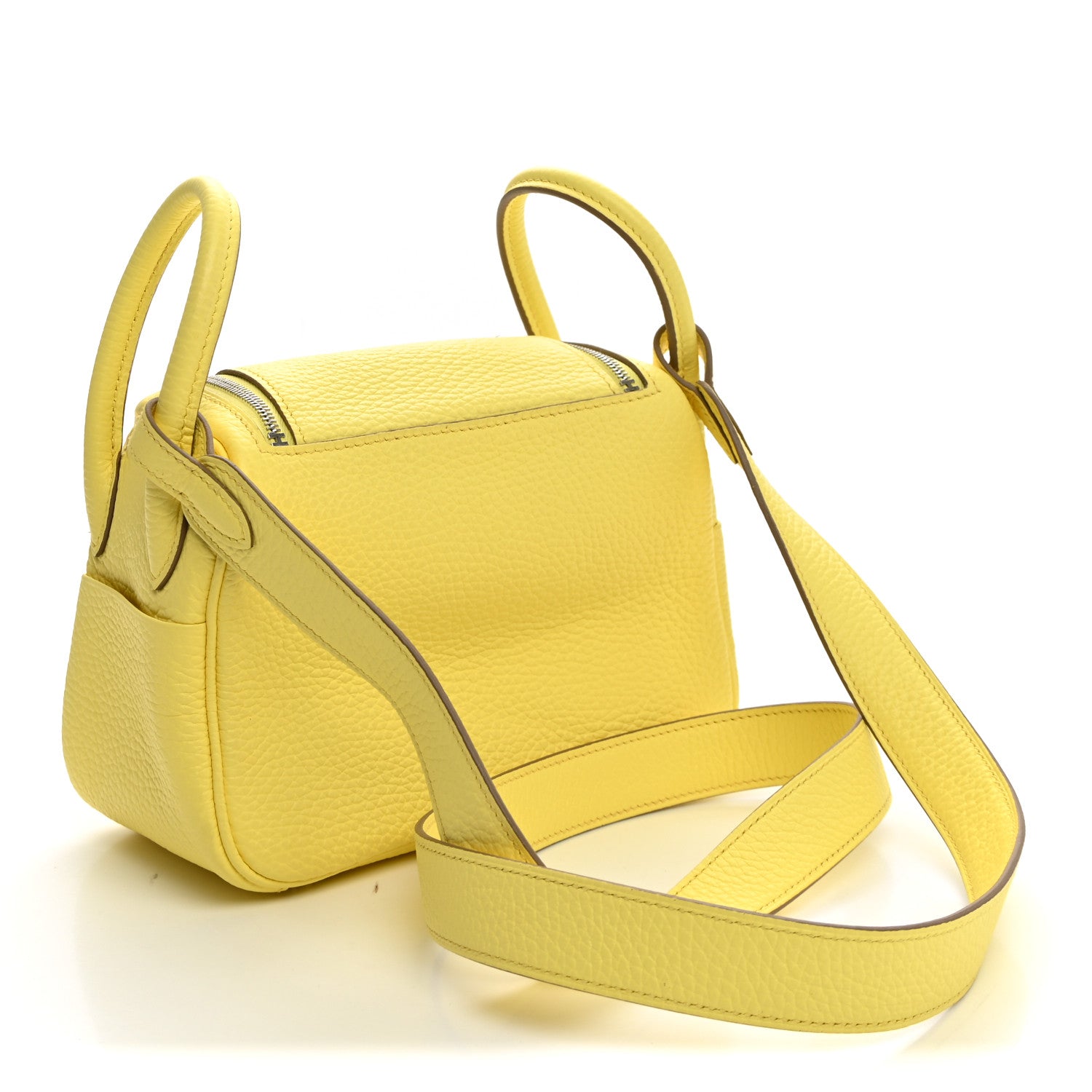Hermes Taurillon Clemence Mini Lindy 20 Limoncello 2 of 10