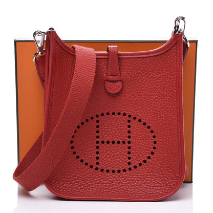 Hermes Taurillon Clemence Evelyne TPM Rouge Casaque 10 of 10
