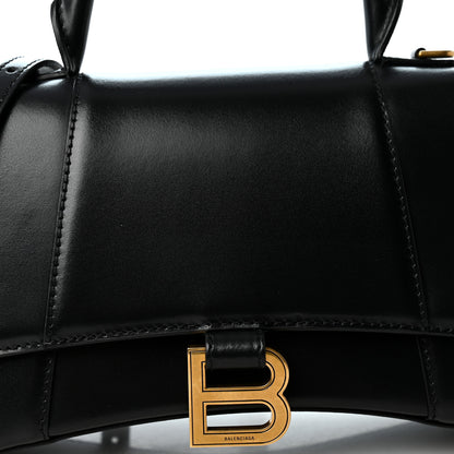 Balenciaga Shiny Box Calfskin Small Hourglass Top Handle Bag Black 6 of 8