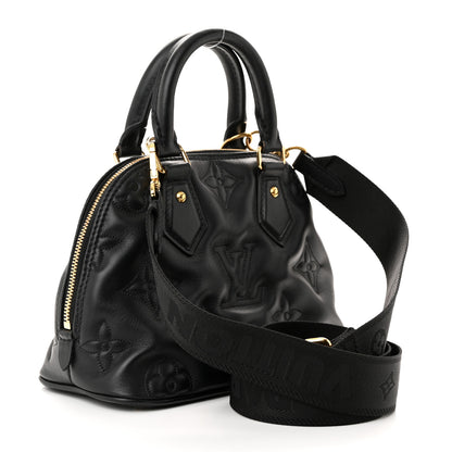 Louis Vuitton Calfskin Bubblegram Alma BB Black 3 of 9