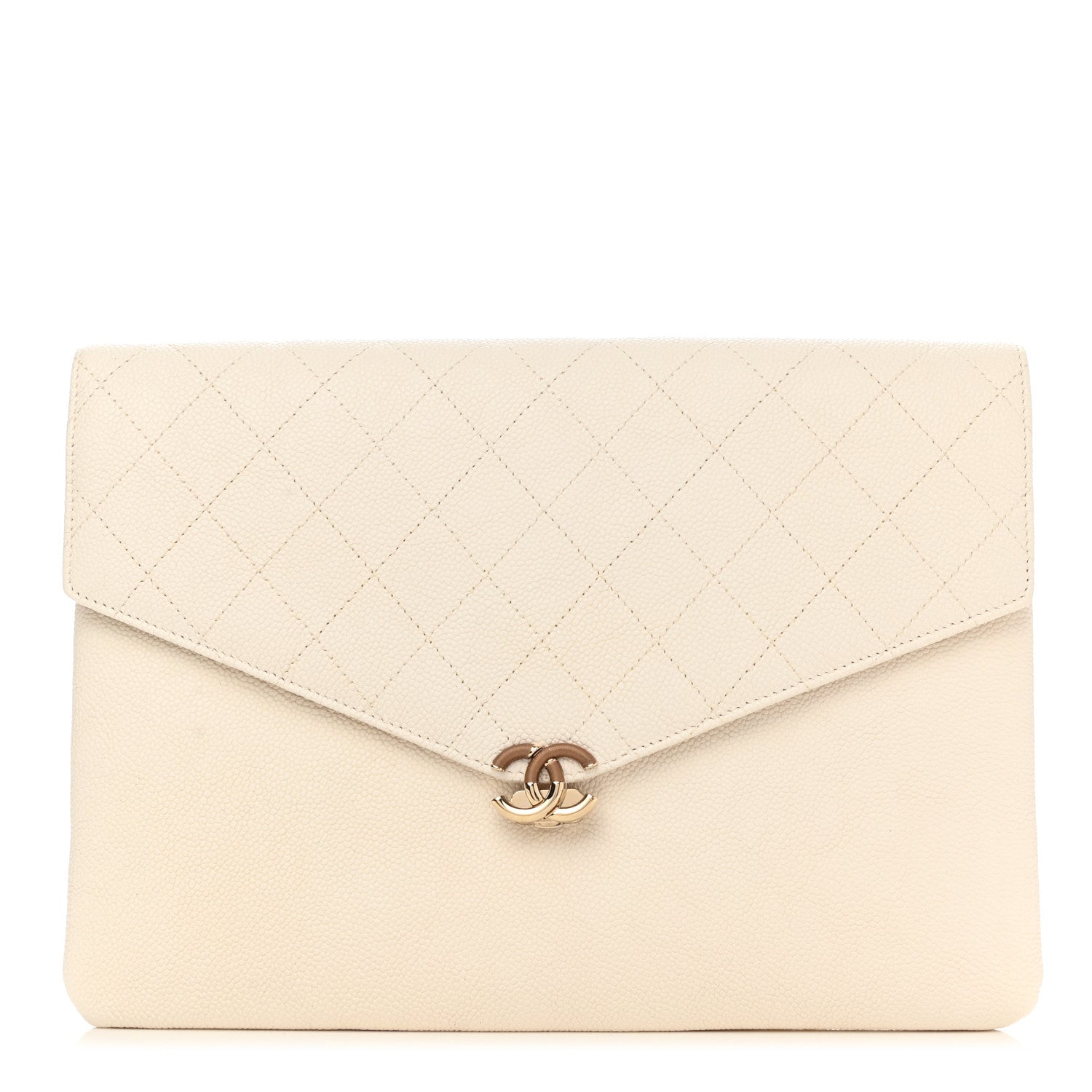 Chanel Grained Calfskin Quilted Cuba Clutch White 1 of 8