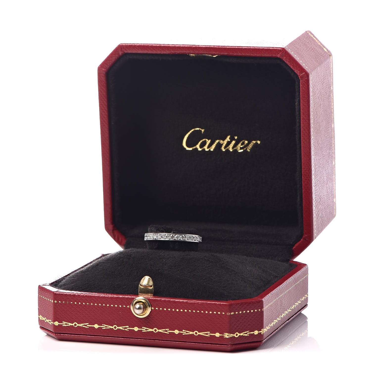 Cartier Platinum Diamond 1895 Wedding Band Ring 50 5.25 6 of 6