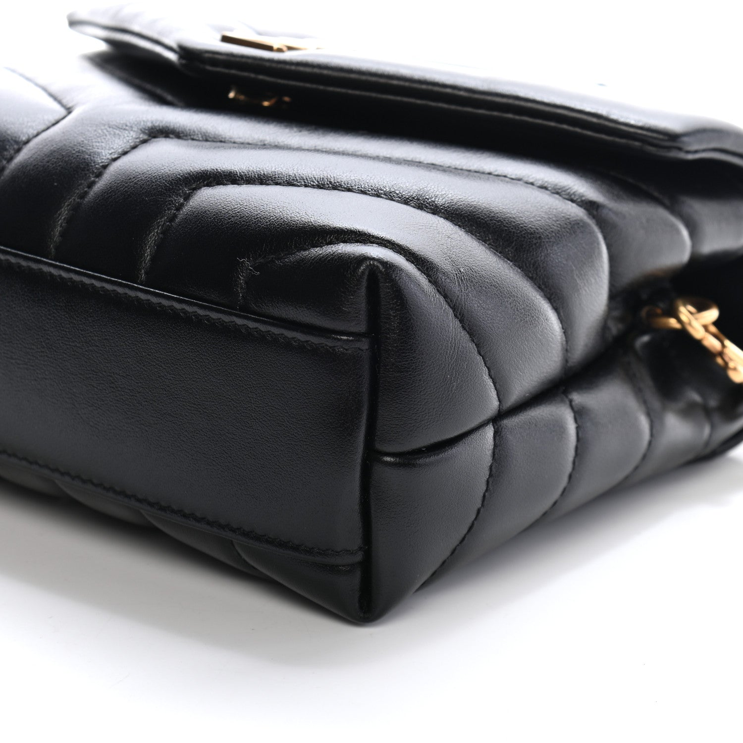 Saint Laurent Calfskin Y Quilted Monogram Toy Loulou Crossbody Bag Black 9 of 9