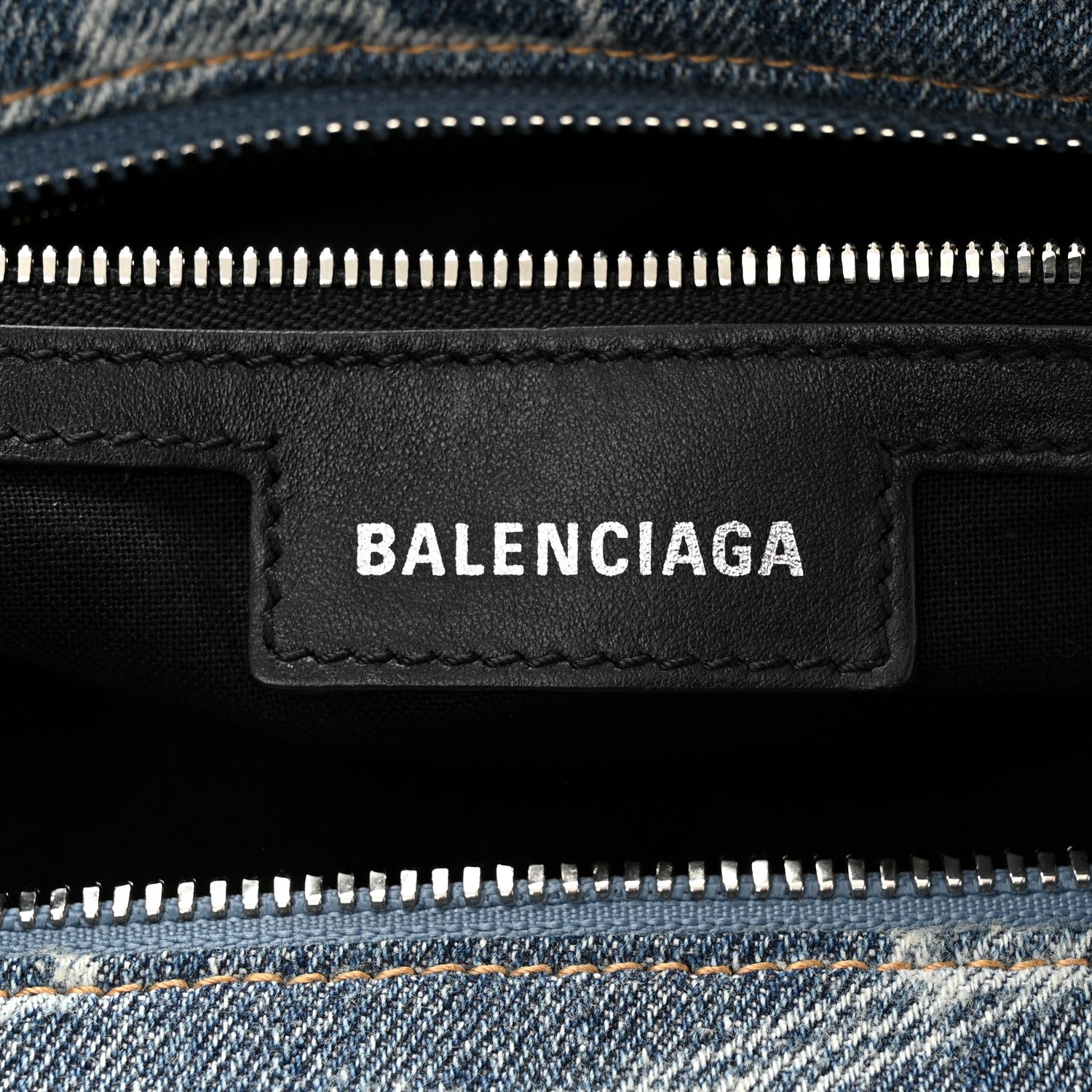 Balenciaga Denim BB Monogram Neo Cagole City Handbag Blue 6 of 11