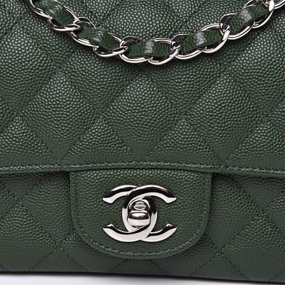 Chanel Caviar Quilted Mini Rectangular Flap Green 10 of 12