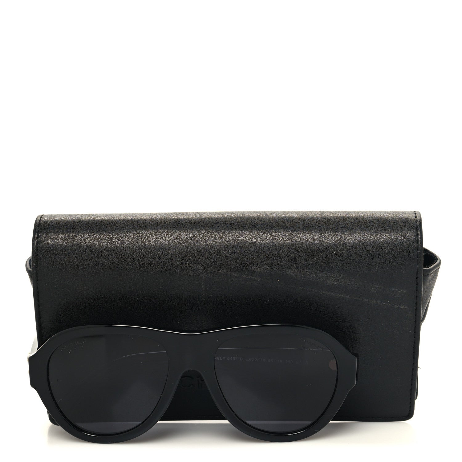 Chanel Acetate Strass Pilot Sunglasses 5467-B Black 2 of 8