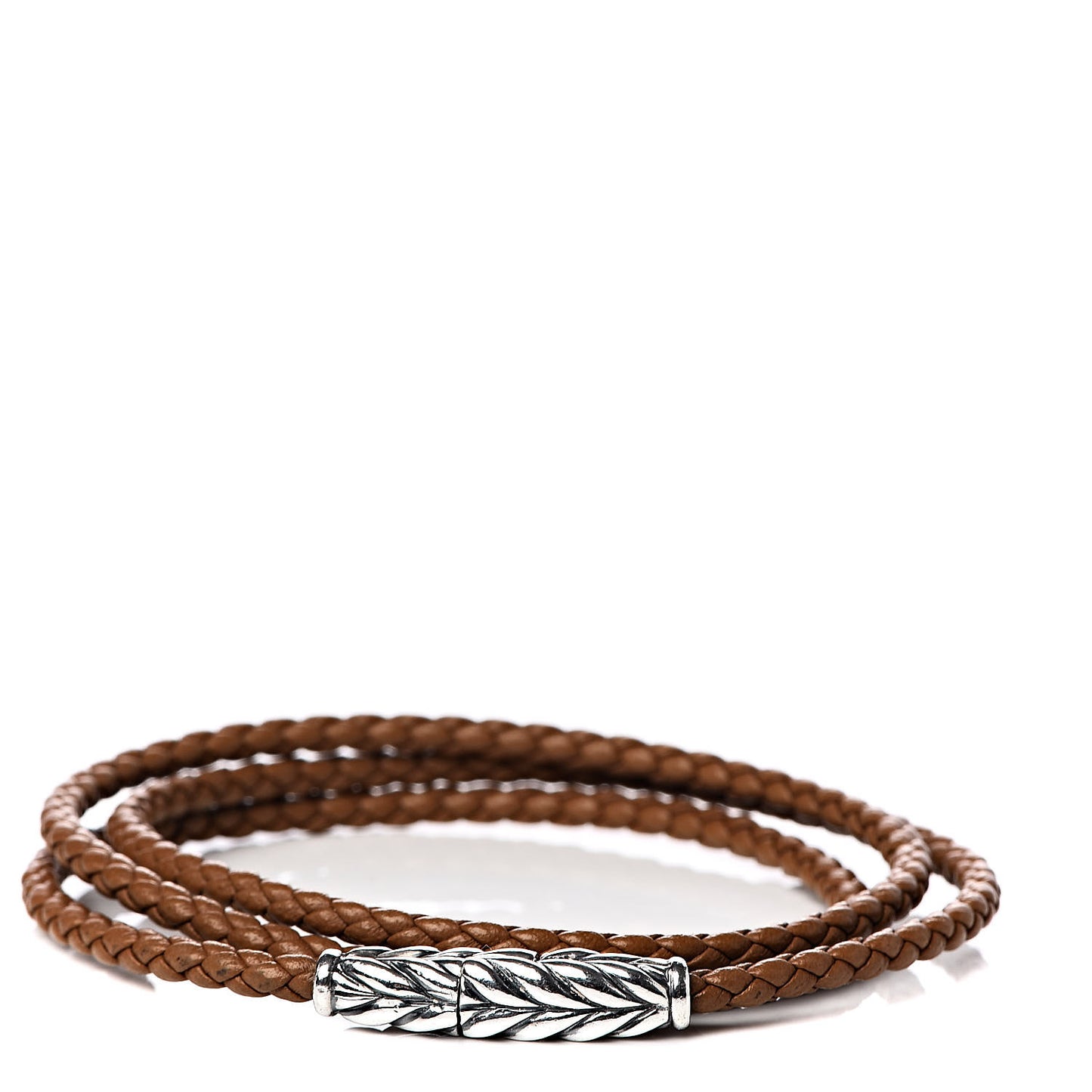 Sterling Silver Chevron Triple-Wrap Bracelet Camel