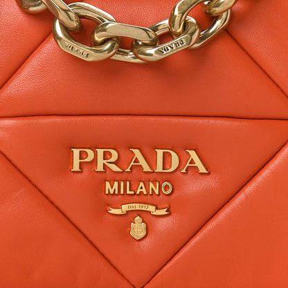 Prada Nappa Metal Quilted Small Patchwork System Flap Bag Arancio 7 of 9