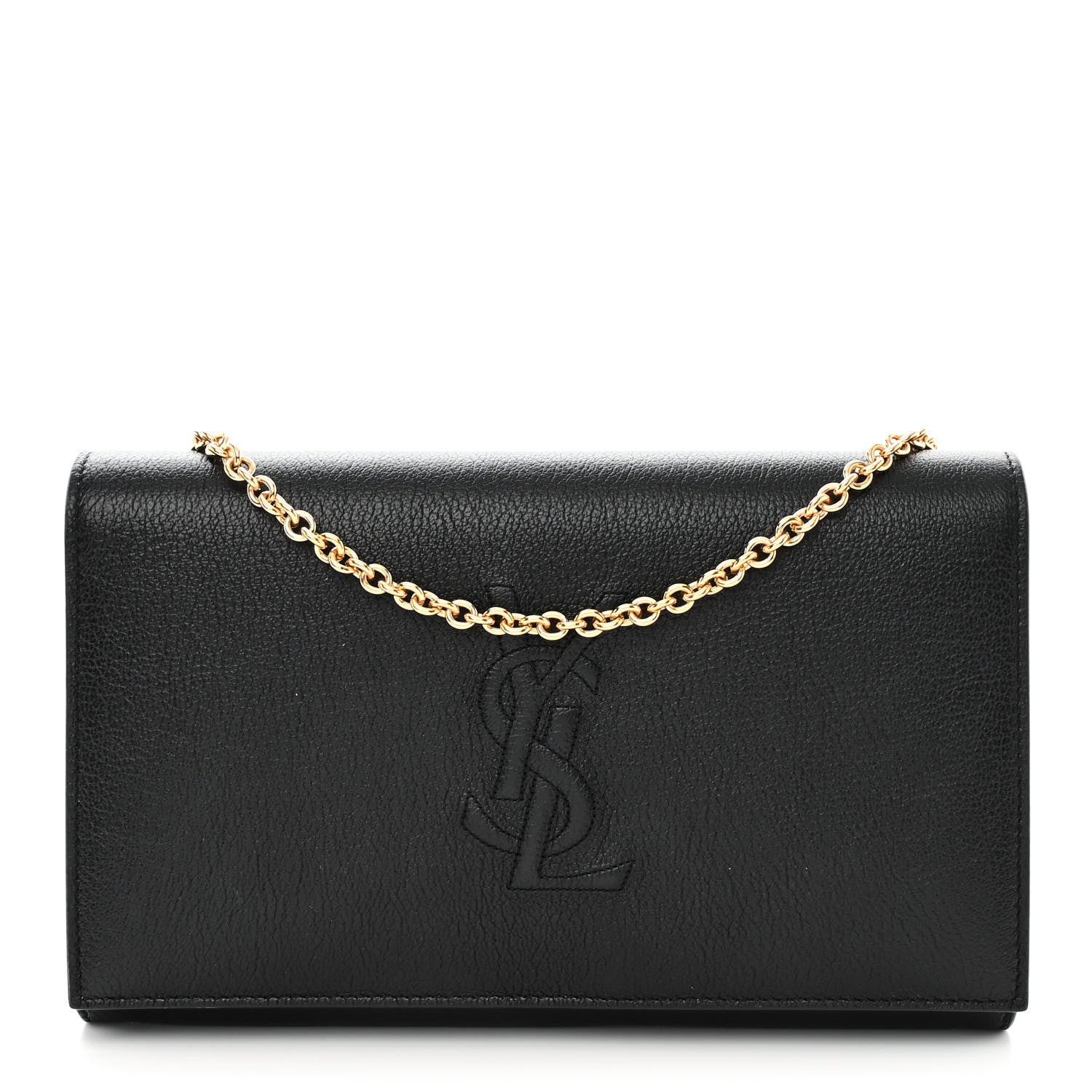Saint Laurent Calfskin Monogram Belle de Jour Chain Clutch Black 1 of 13