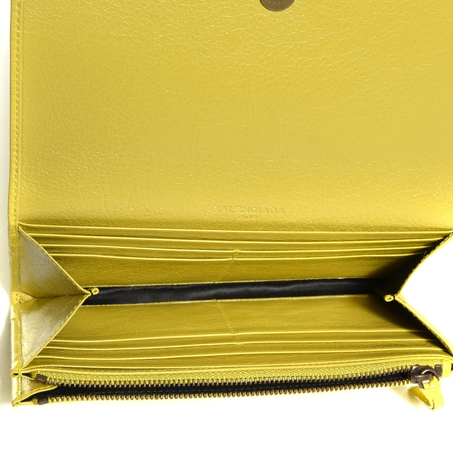 Balenciaga Agneau Classic Hardware Money Wallet Jaune Poussin 6 of 9