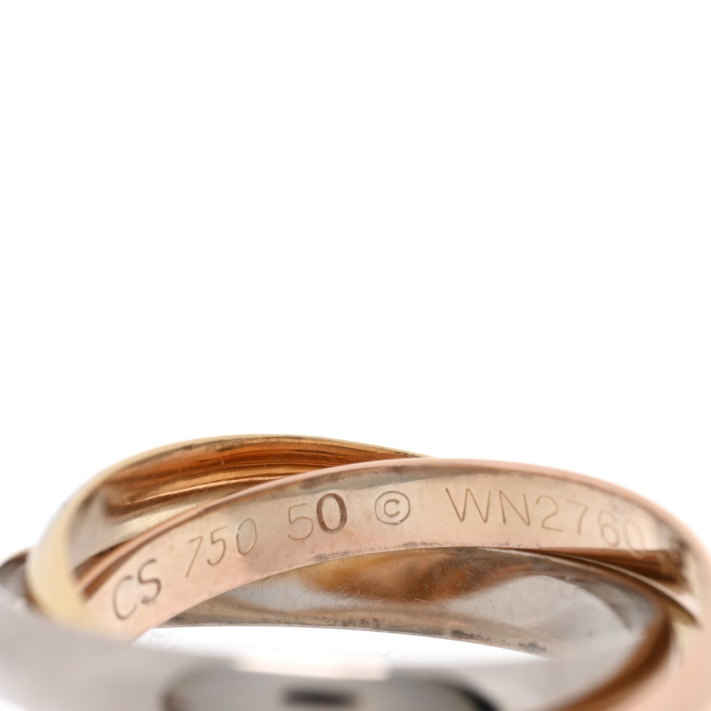 18K Pink Yellow White Gold Small Trinity Ring 50 5.25
