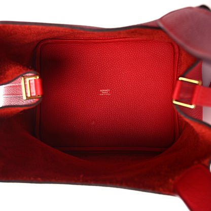 Hermes Taurillon Clemence Picotin Lock 22 MM Rouge De Coeur 5 of 10