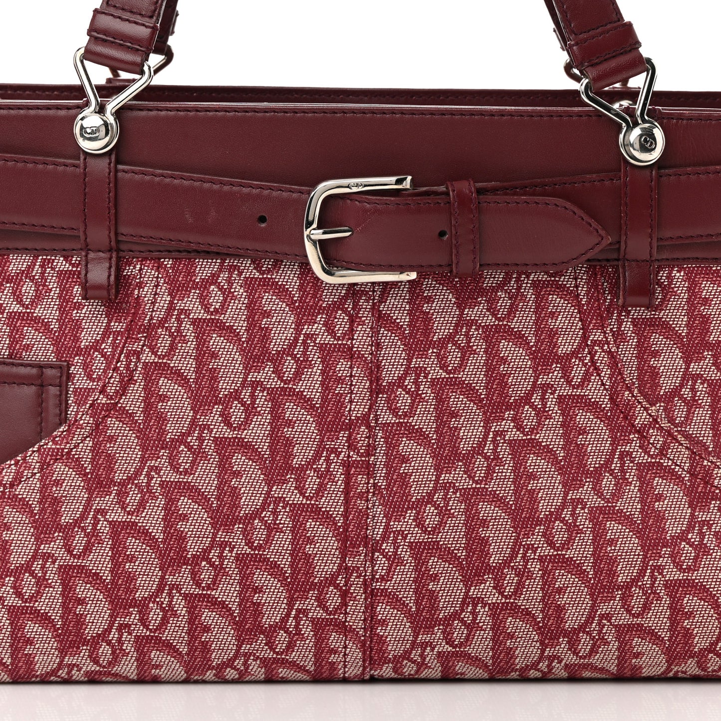 Calfskin Monogram Jeans Pocket Tote Red