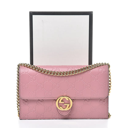 Gucci Guccissima Icon Chain Wallet Carmine Rose 11 of 11