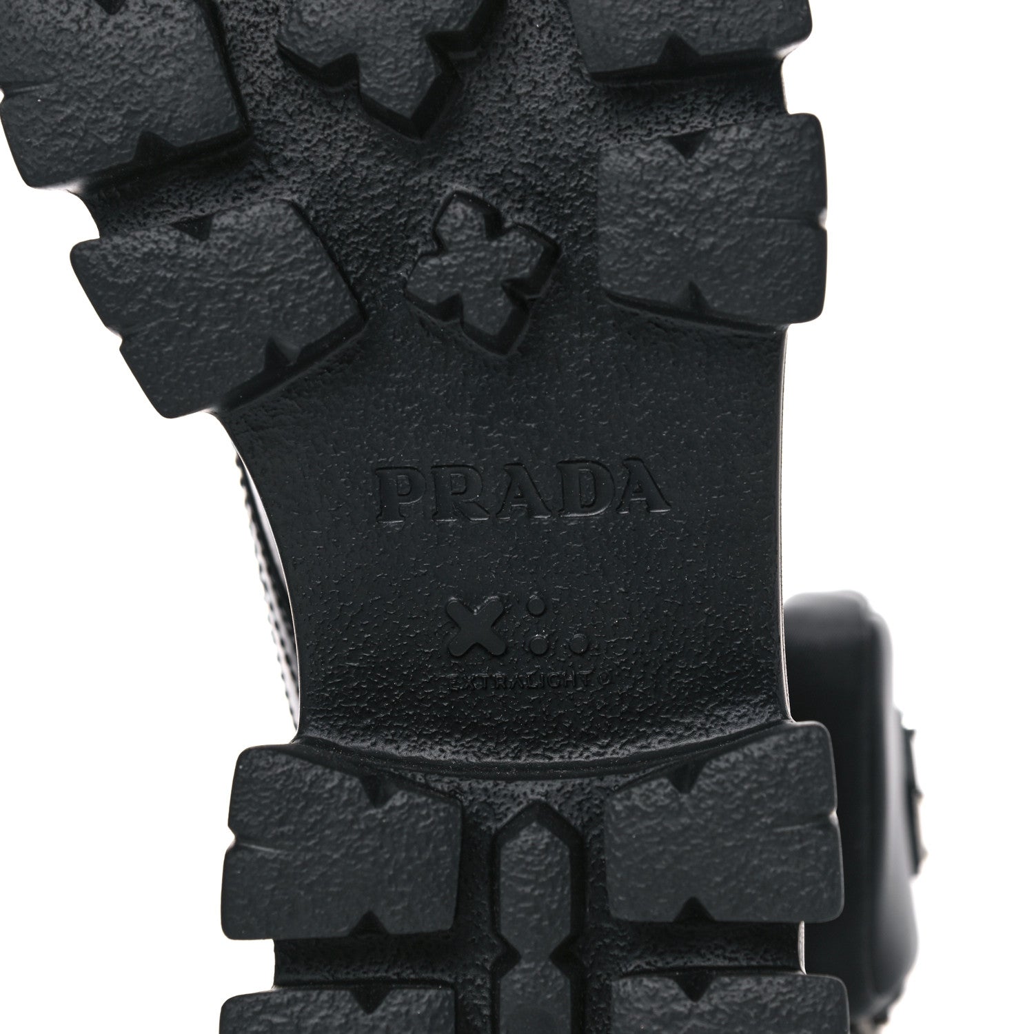 Prada Spazzolato Rois Nylon Metal Triangle Logo Monolith Pouch Pocket 55mm Boots 37 Black 6 of 16