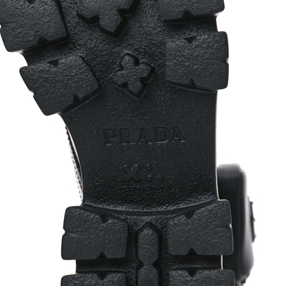 Prada Spazzolato Rois Nylon Metal Triangle Logo Monolith Pouch Pocket 55mm Boots 37 Black 6 of 16