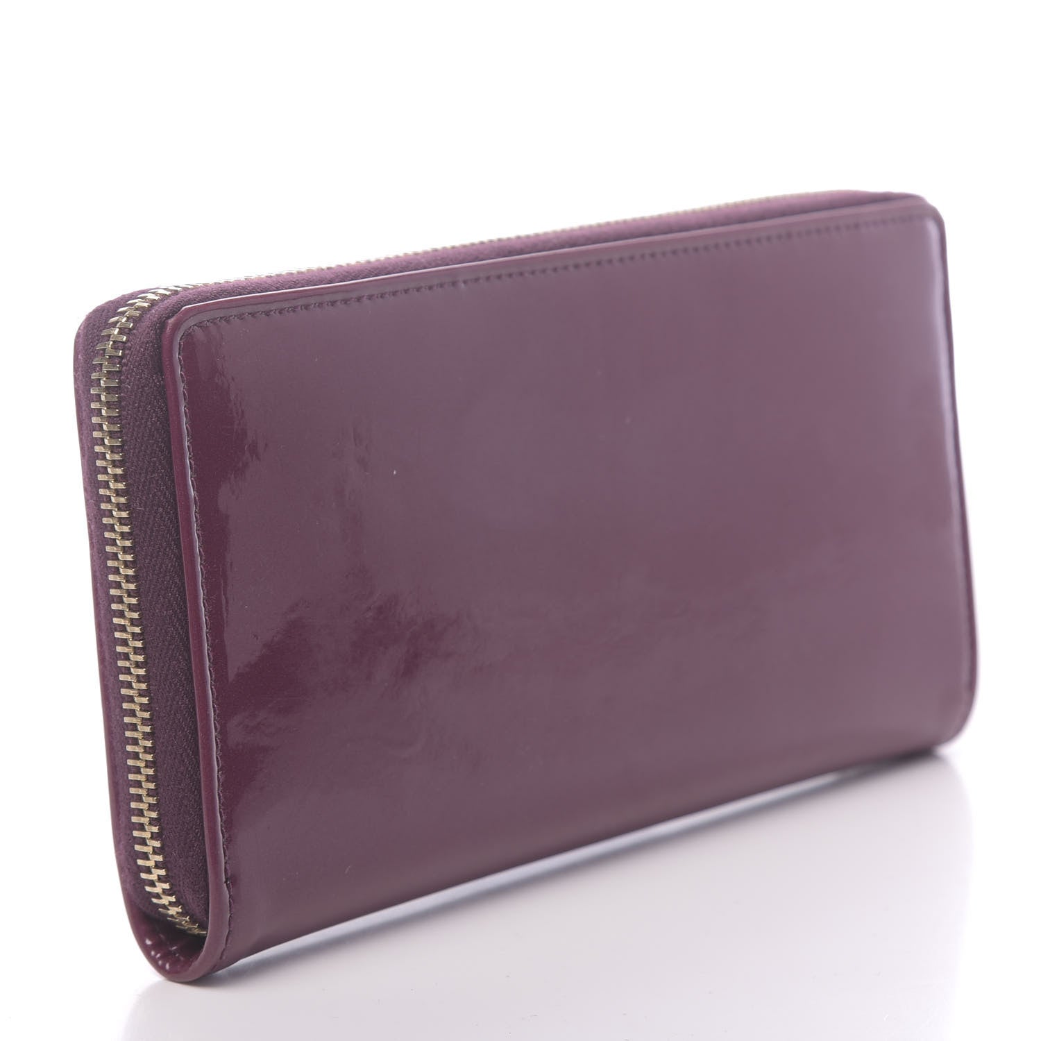 Saint Laurent Patent Y Mail Zip Around Wallet Purple 3 of 8