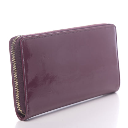 Saint Laurent Patent Y Mail Zip Around Wallet Purple 3 of 8