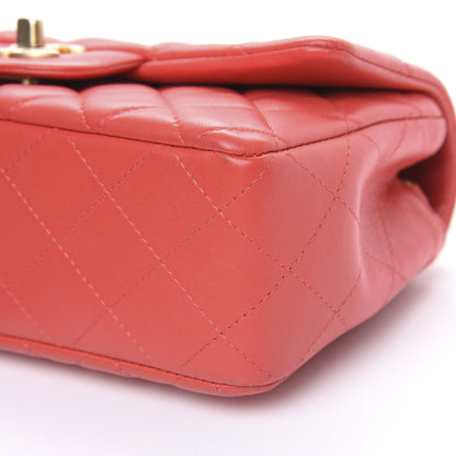 Chanel Lambskin Quilted Mini Rectangular Flap Red 10 of 11