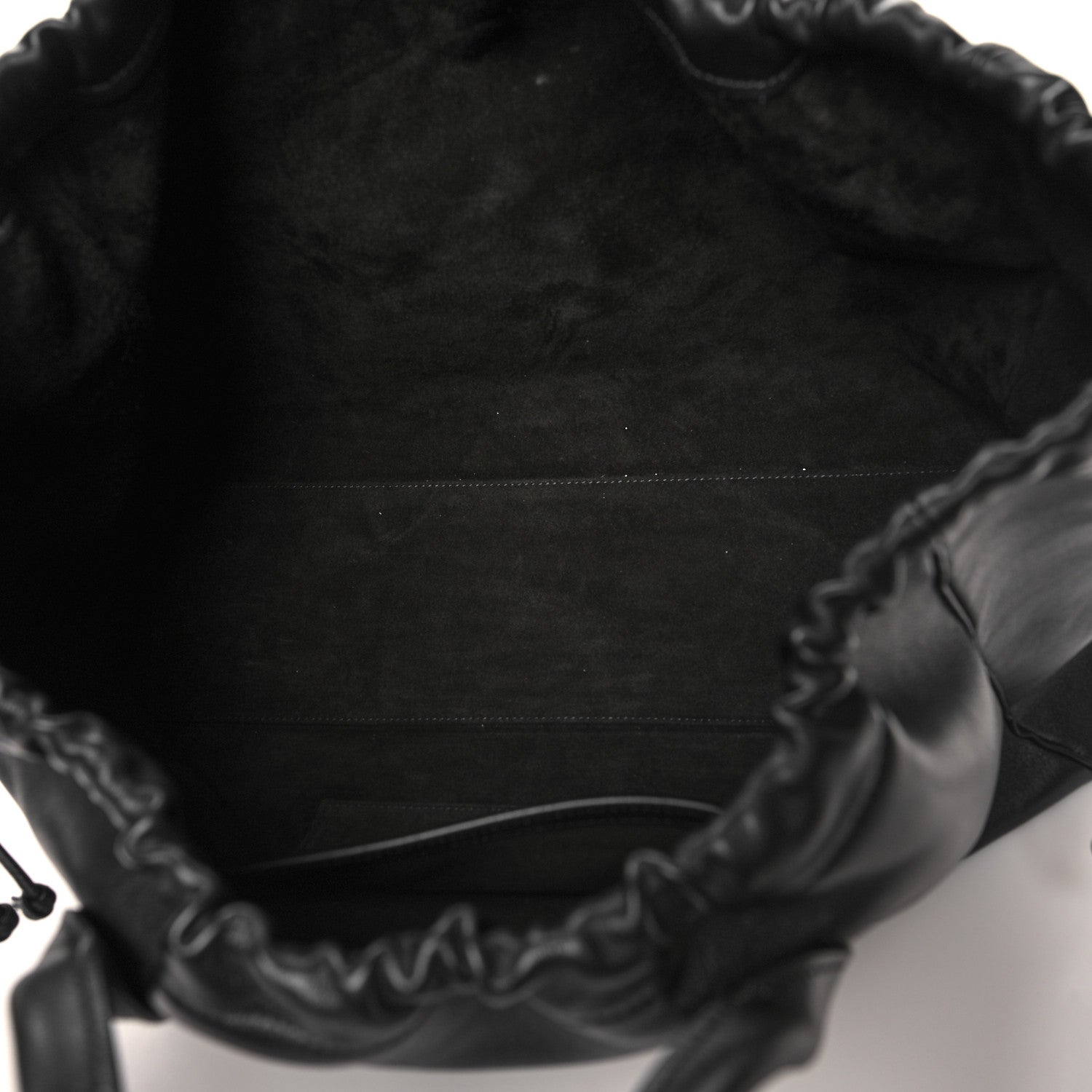 Celine Grained Calfskin Cuir Triomphe Cabas Drawstring Black 5 of 10