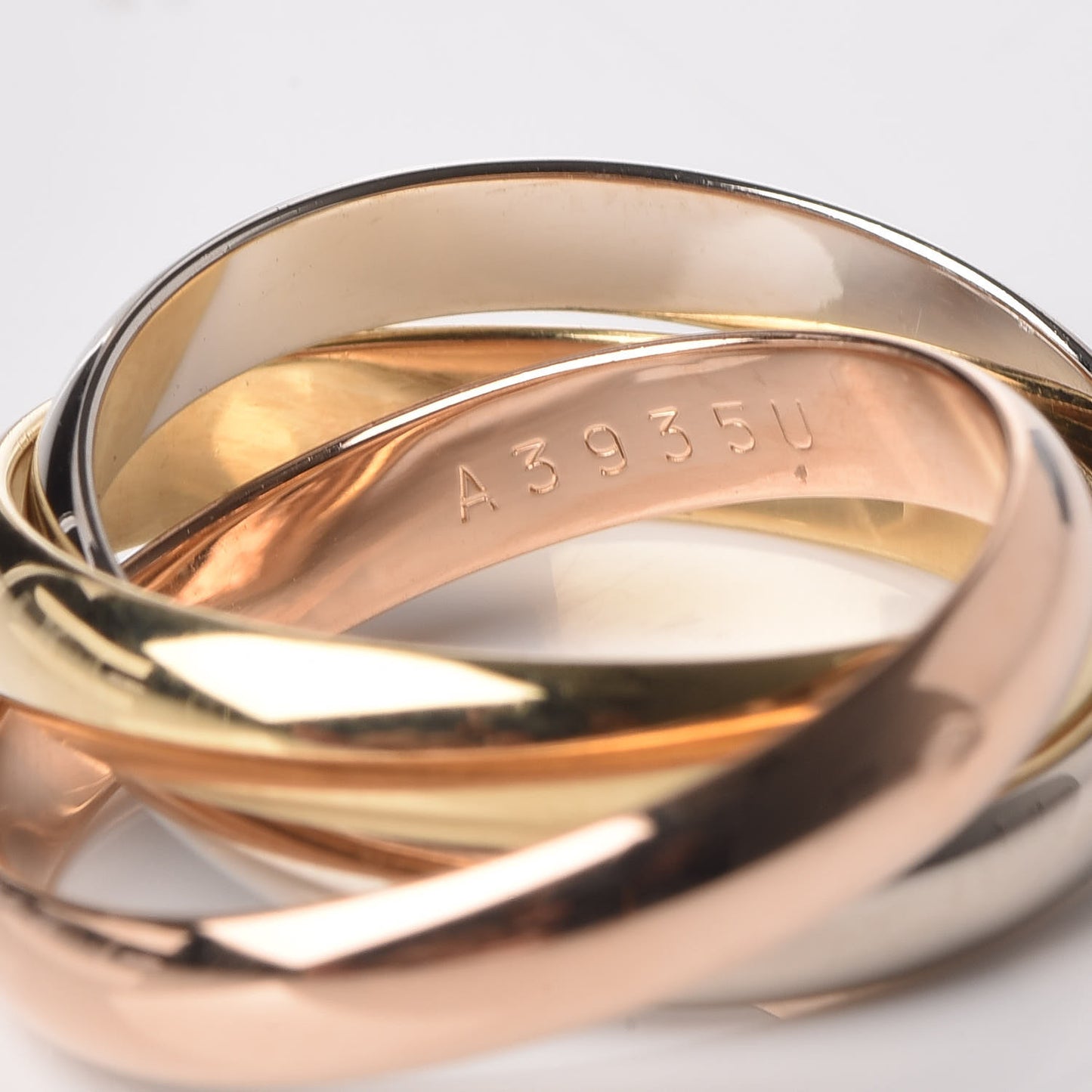 18K Pink Yellow White Gold Classic Les Must De Trinity Ring 53 6.25