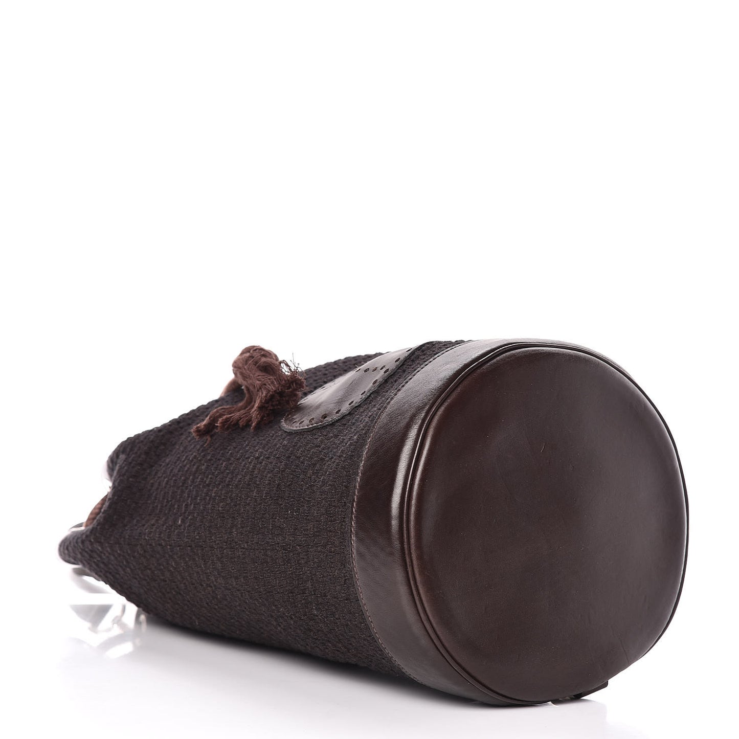 Canvas Knit Drawstring Bag Brown
