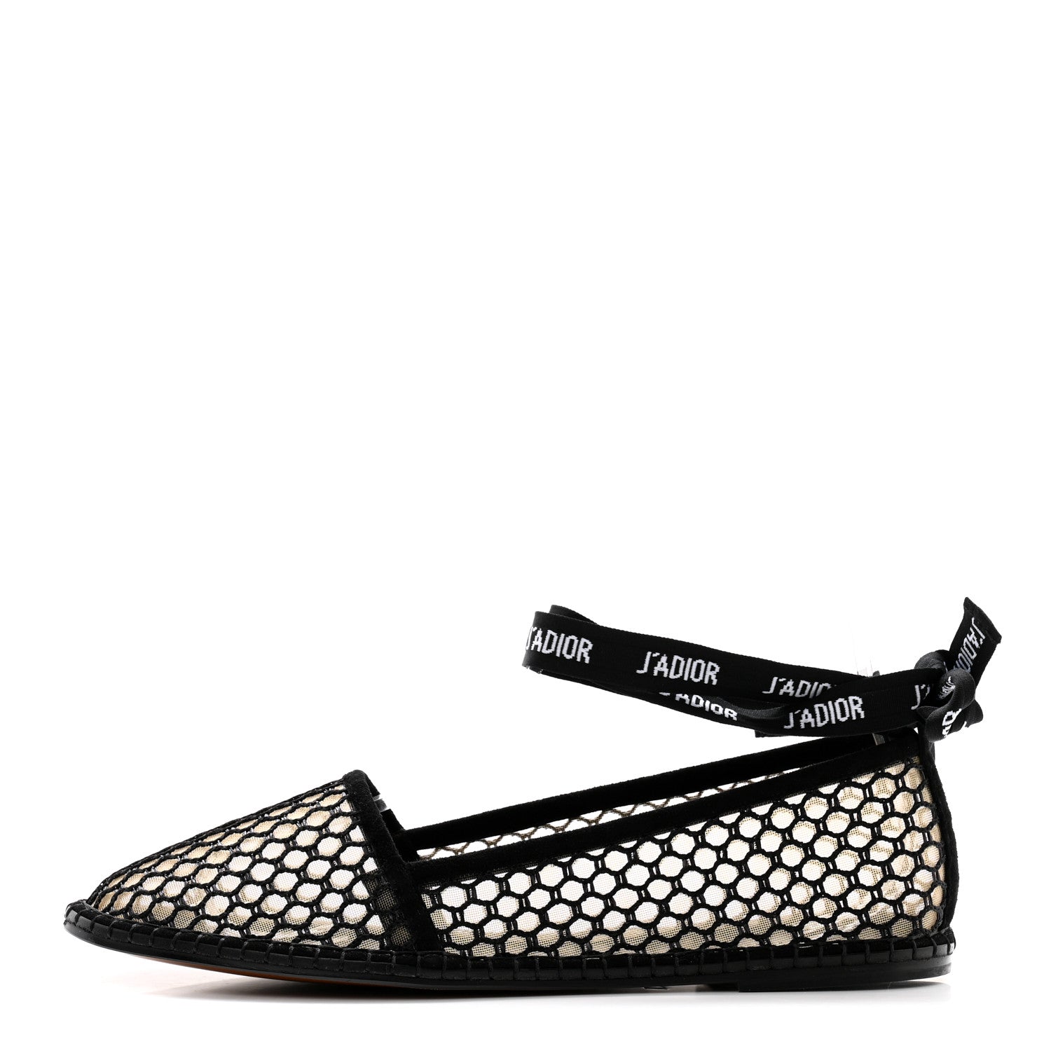 Christian Dior Suede Resille Nicely-D Ballet Flat 39.5 Black 1 of 8