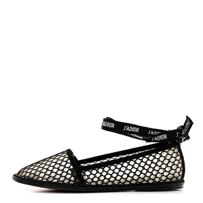 Christian Dior Suede Resille Nicely-D Ballet Flat 39.5 Black 1 of 8