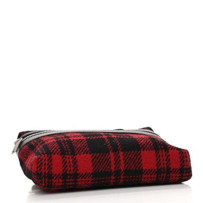 Saint Laurent Wool Tartan City Belt Bag Red Black 4 of 10