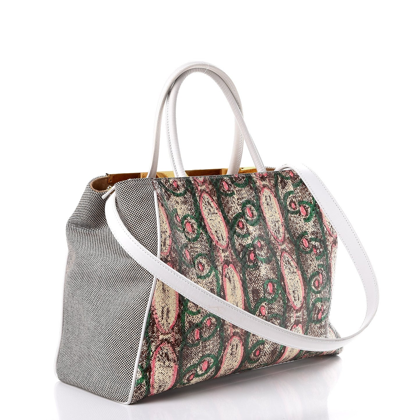 Snakeskin Canvas Medium 2Jours Tote Giada Rosa