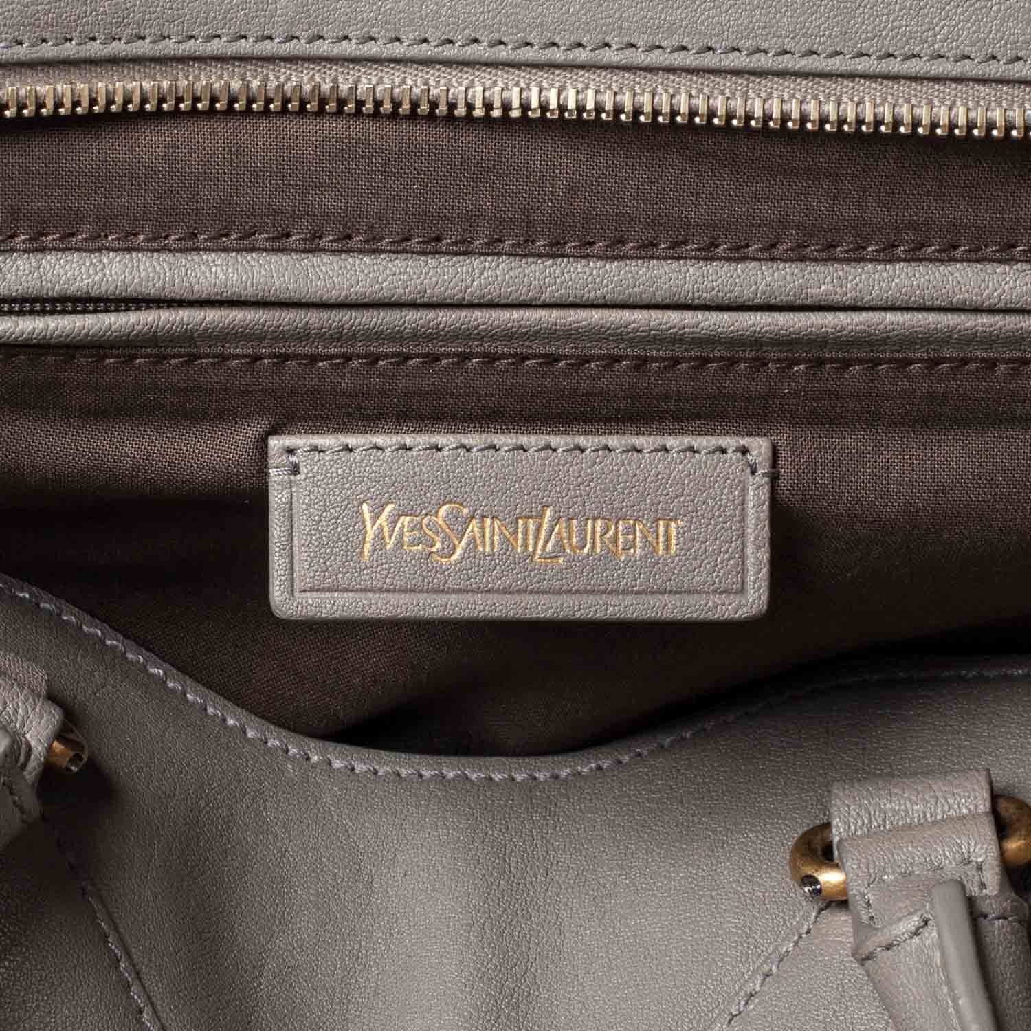 Saint Laurent Leather Medium Cabas ChYc Taupe 8 of 10
