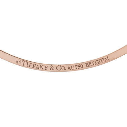Tiffany 18K Rose Gold Diamond Small T Smile Pendant Necklace 4 of 6