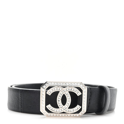 Chanel Calfskin Crystal CC Vendome 75 30 Belt  Black 1 of 5