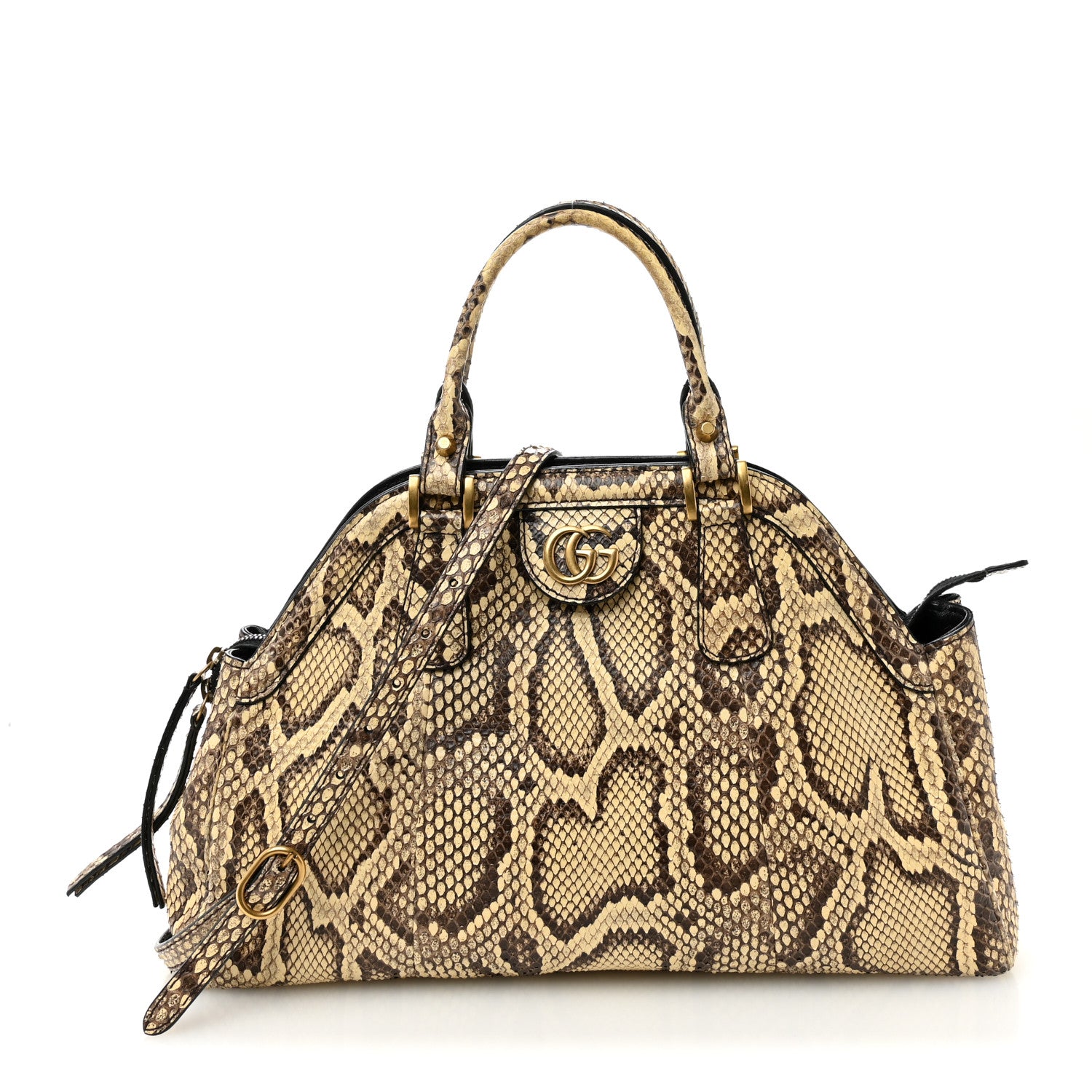 Gucci Snakeskin Medium Re(Belle) Top Handle Bag Beige 1 of 12
