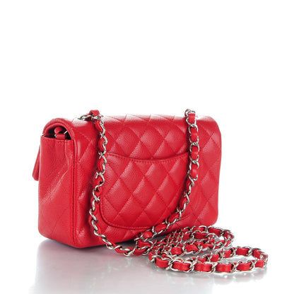 Chanel Caviar Quilted Mini Rectangular Flap Red 3 of 8