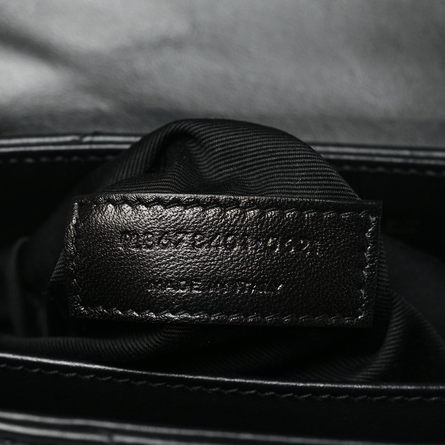 Calfskin Y Quilted Monogram Monochrome Toy Loulou Crossbody Bag Black
